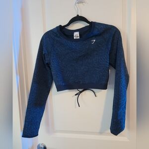 Gymshark Navy Blue Long Sleeve Crop Top